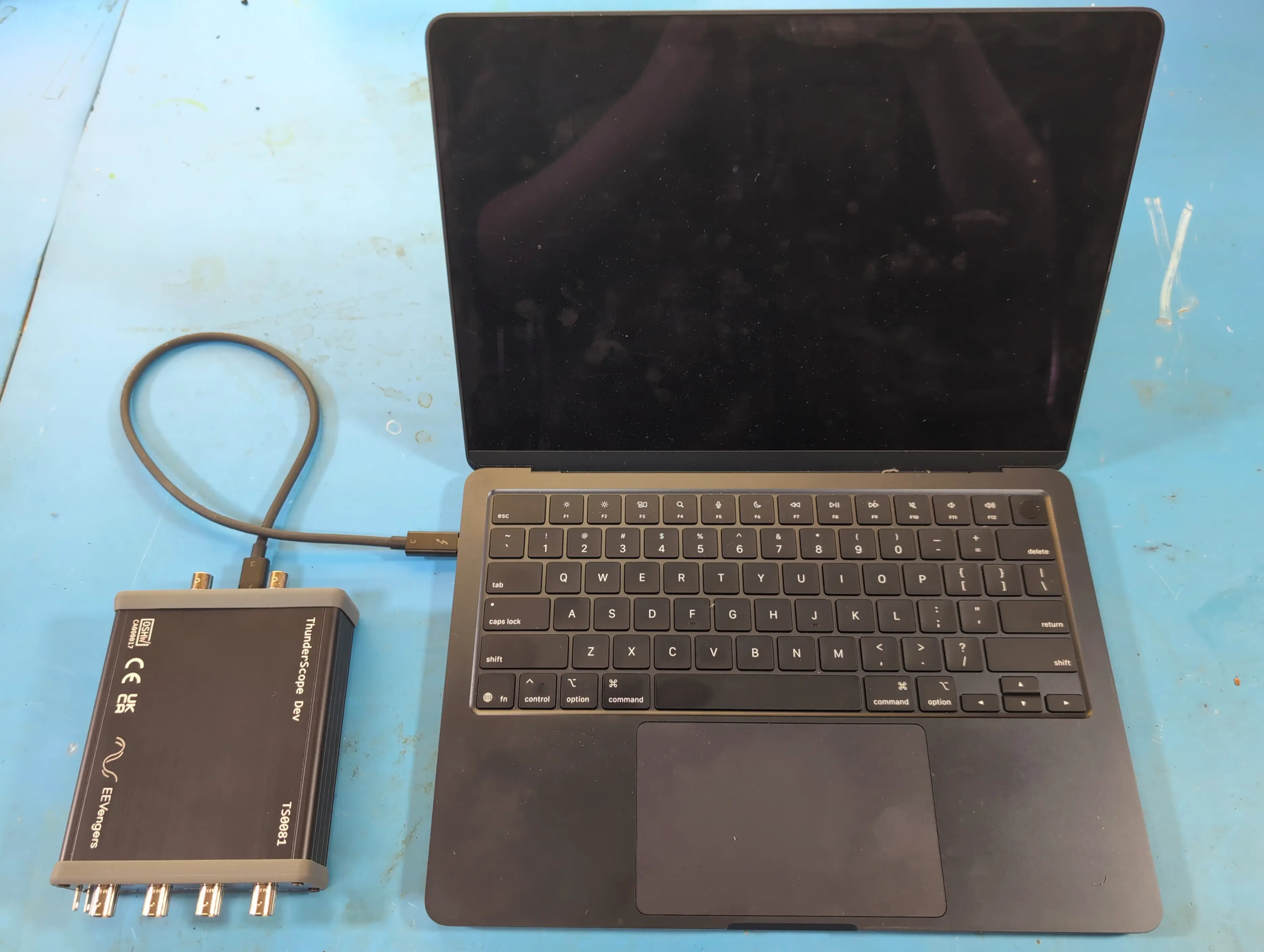 ThunderScope connected to a host laptop
